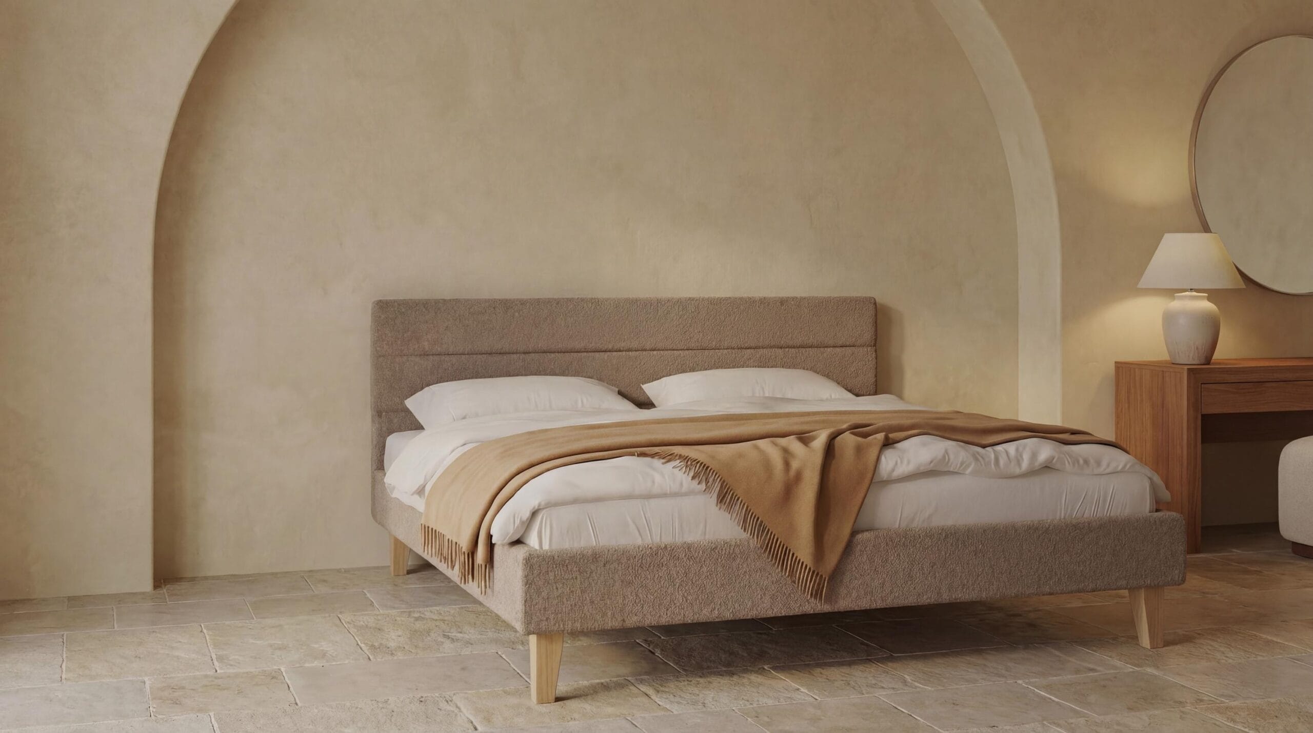The Bed No. 4, CO-09, front view - handcrafted furniture by EWAcompany